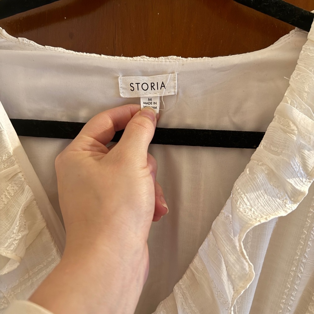 Ivory Ruffle Maxi Dress - Picture 6 of 7